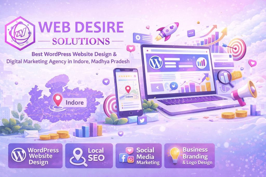 Web Desire Solutions providing WordPress website design, local SEO and digital marketing services in Indore, Madhya Pradesh
